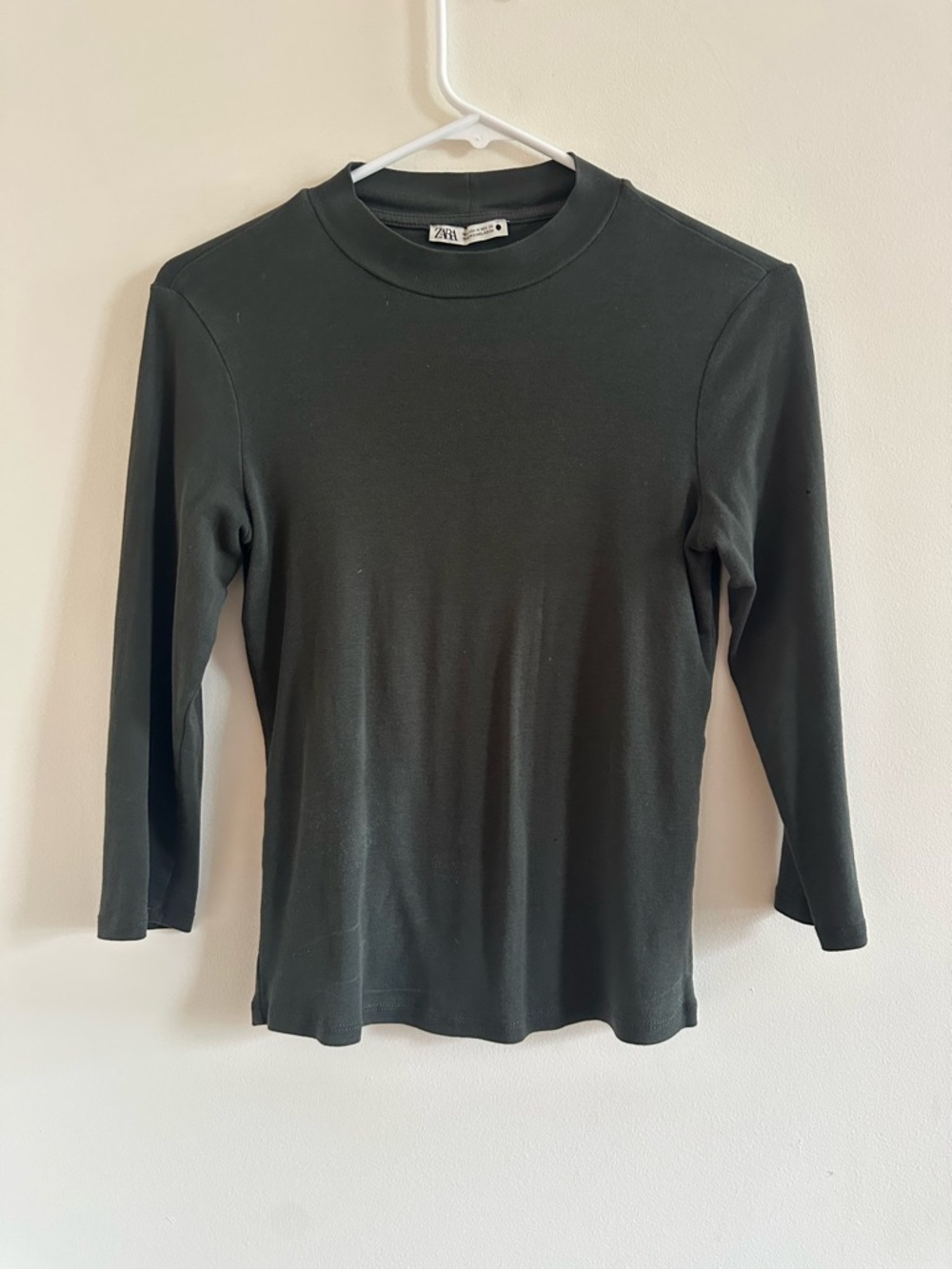 Zara Black Long Sleeve Mock Neck Top